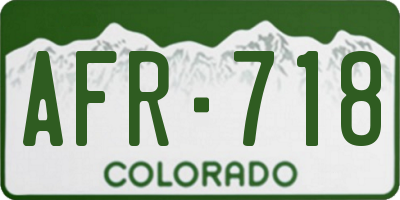 CO license plate AFR718