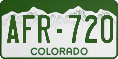 CO license plate AFR720