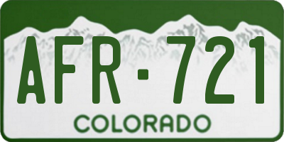 CO license plate AFR721