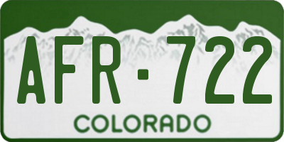 CO license plate AFR722