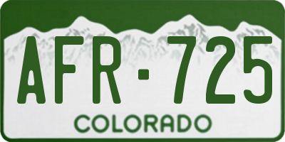 CO license plate AFR725