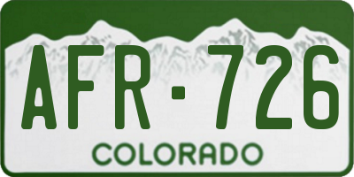 CO license plate AFR726