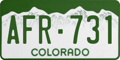 CO license plate AFR731