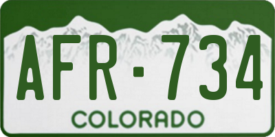 CO license plate AFR734