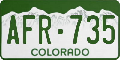 CO license plate AFR735