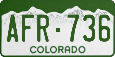 CO license plate AFR736