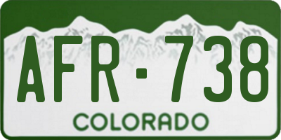 CO license plate AFR738