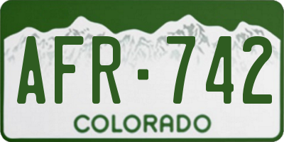 CO license plate AFR742