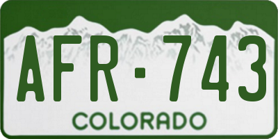 CO license plate AFR743