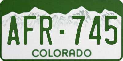 CO license plate AFR745