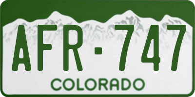 CO license plate AFR747