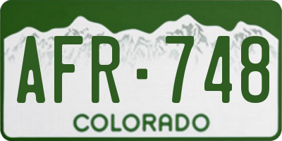 CO license plate AFR748