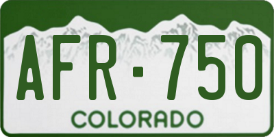 CO license plate AFR750
