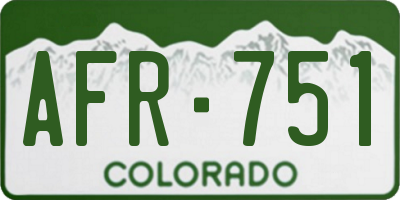 CO license plate AFR751