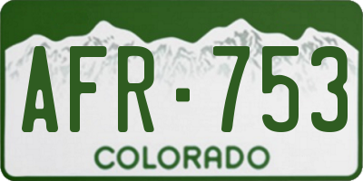 CO license plate AFR753