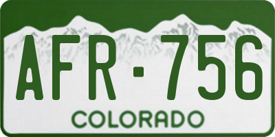 CO license plate AFR756