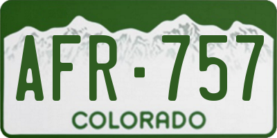 CO license plate AFR757
