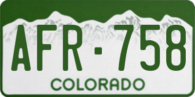 CO license plate AFR758