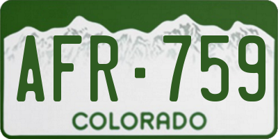 CO license plate AFR759