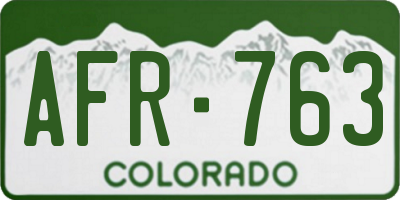 CO license plate AFR763