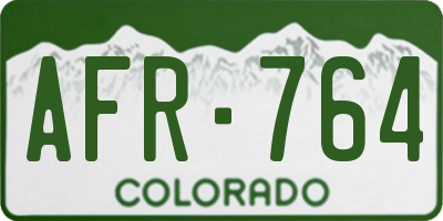 CO license plate AFR764