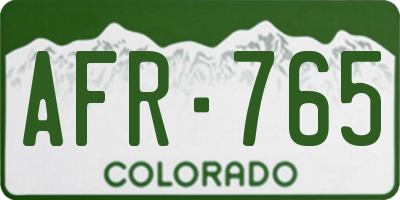 CO license plate AFR765