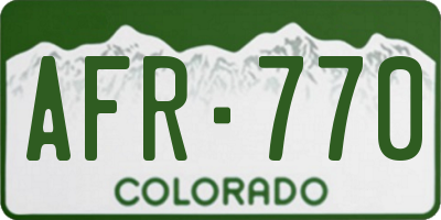 CO license plate AFR770