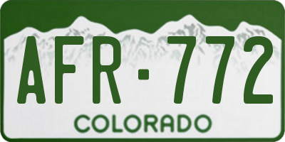 CO license plate AFR772