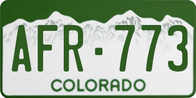 CO license plate AFR773