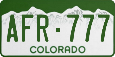 CO license plate AFR777