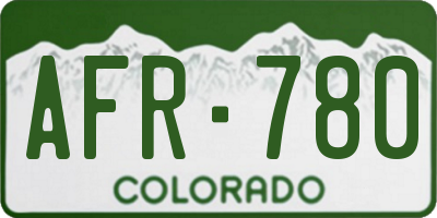 CO license plate AFR780