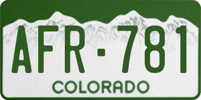 CO license plate AFR781