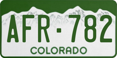 CO license plate AFR782