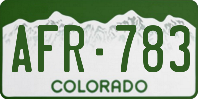 CO license plate AFR783