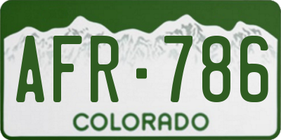 CO license plate AFR786