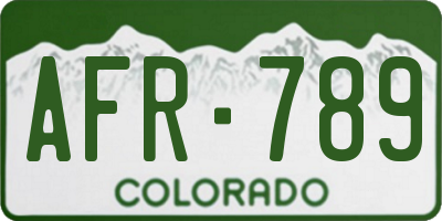 CO license plate AFR789