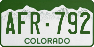 CO license plate AFR792