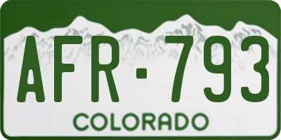 CO license plate AFR793