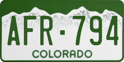 CO license plate AFR794