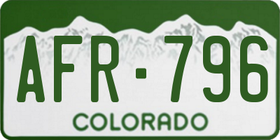 CO license plate AFR796