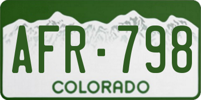 CO license plate AFR798
