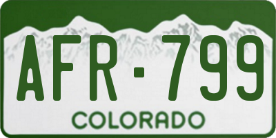CO license plate AFR799