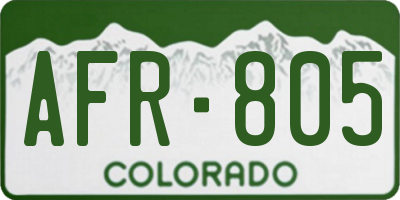 CO license plate AFR805