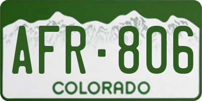CO license plate AFR806