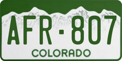CO license plate AFR807