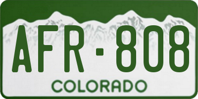 CO license plate AFR808