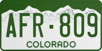 CO license plate AFR809