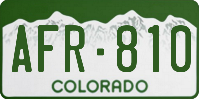 CO license plate AFR810