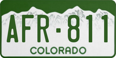 CO license plate AFR811