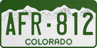 CO license plate AFR812